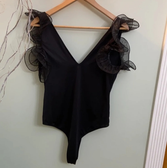 NWOT Zara Ruffled organza bodysuit - Picture 5 of 7